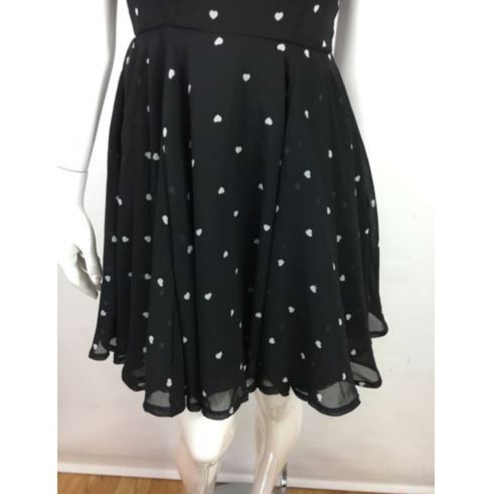 Maison Jules Dress Heart Print Chiffon Sleeveless - Picture 4 of 5